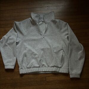 Yogalicious Light Gray Half-Zip Pullover